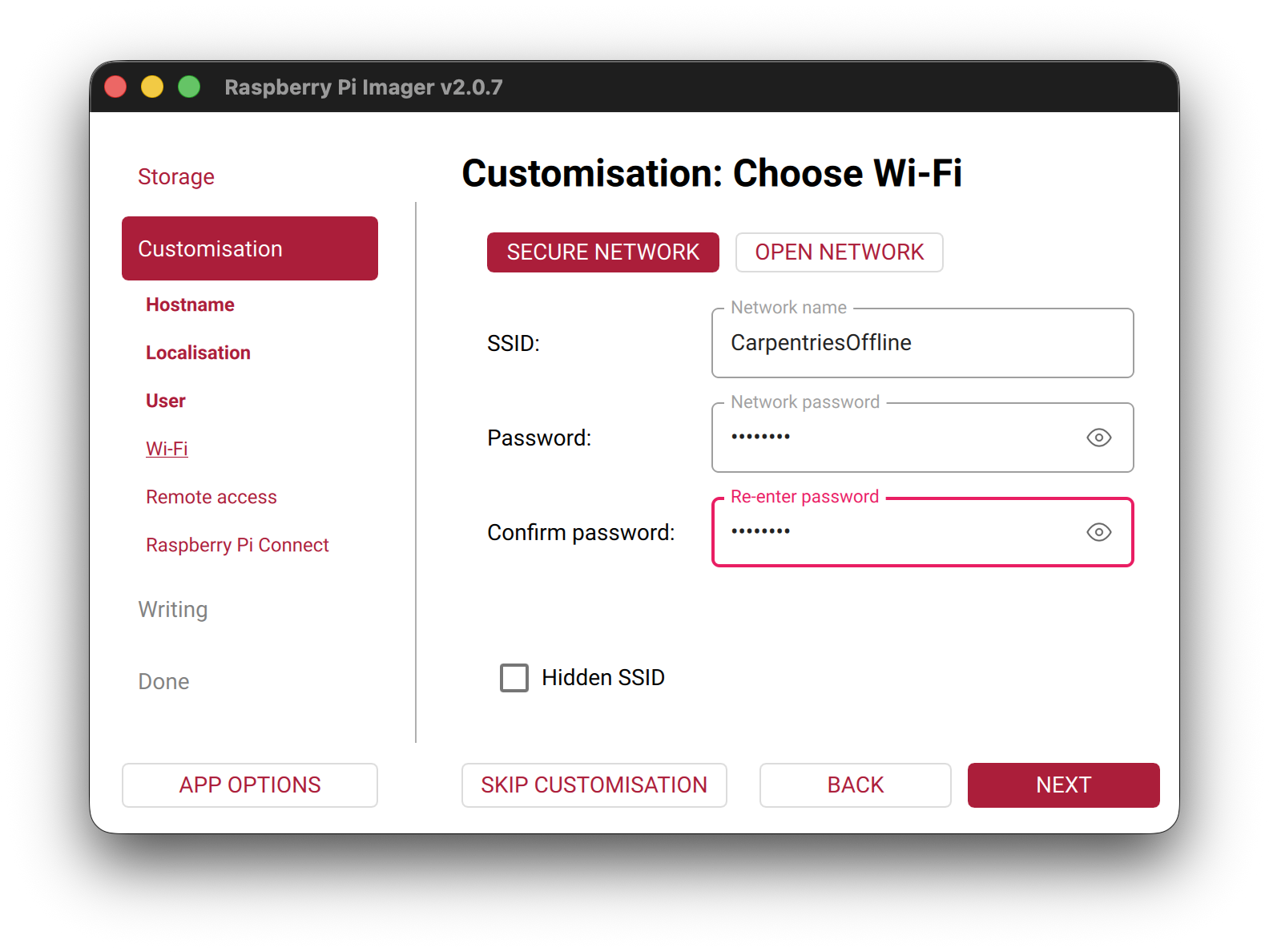 Wi-Fi network entry