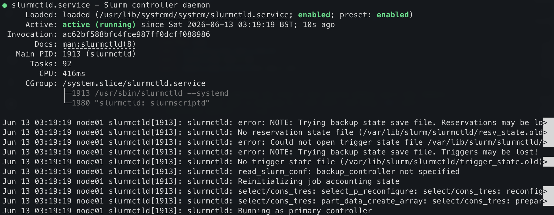 Slurm running on the login node